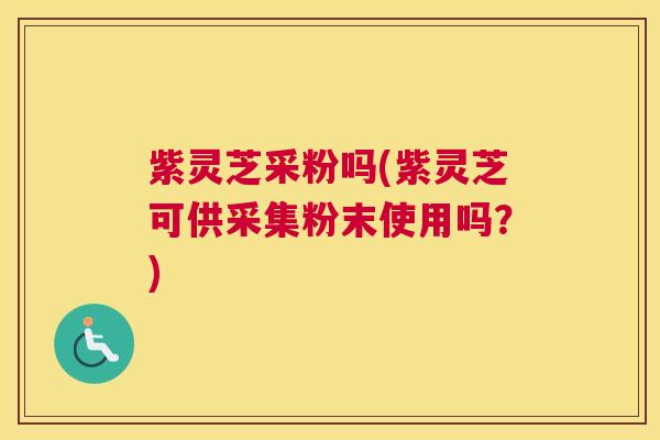 紫灵芝采粉吗(紫灵芝可供采集粉末使用吗？)