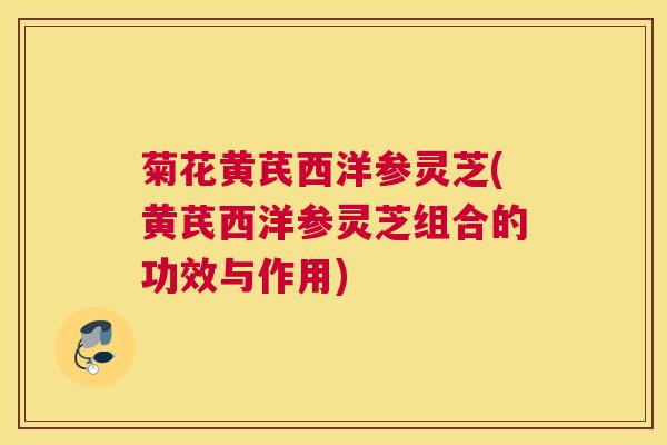 菊花黄芪西洋参灵芝(黄芪西洋参灵芝组合的功效与作用)