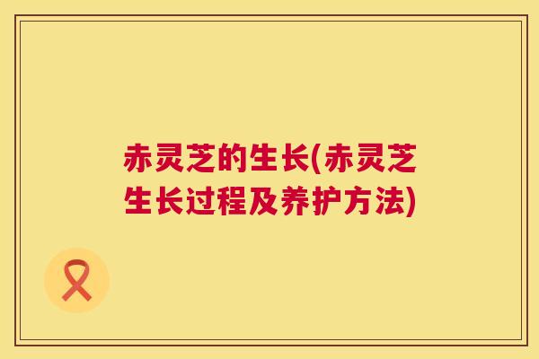 赤灵芝的生长(赤灵芝生长过程及养护方法)
