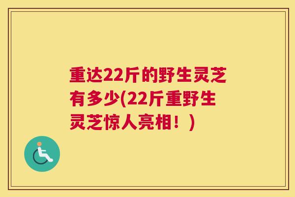 重达22斤的野生灵芝有多少(22斤重野生灵芝惊人亮相！)