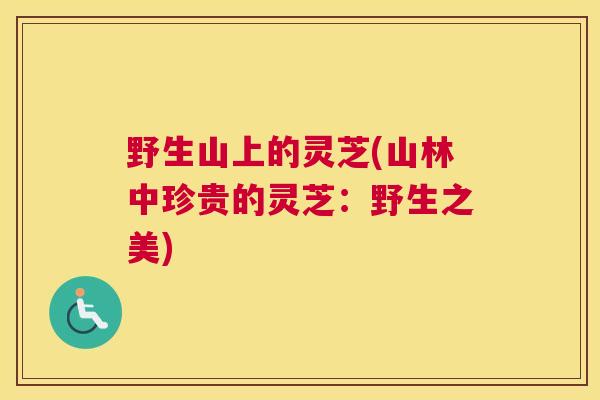野生山上的灵芝(山林中珍贵的灵芝：野生之美)