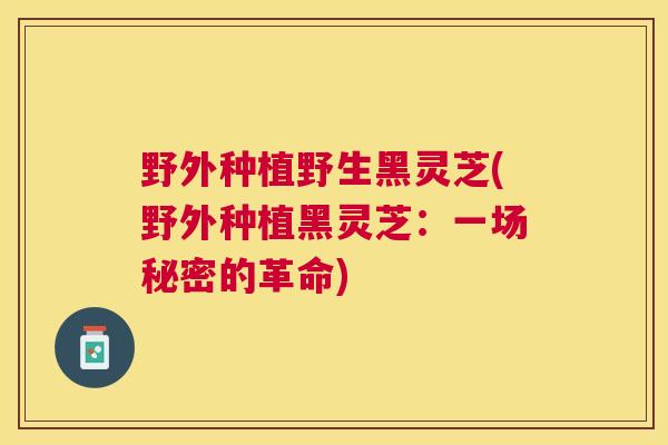 野外种植野生黑灵芝(野外种植黑灵芝：一场秘密的革命)