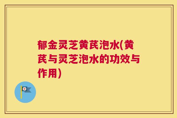 郁金灵芝黄芪泡水(黄芪与灵芝泡水的功效与作用)