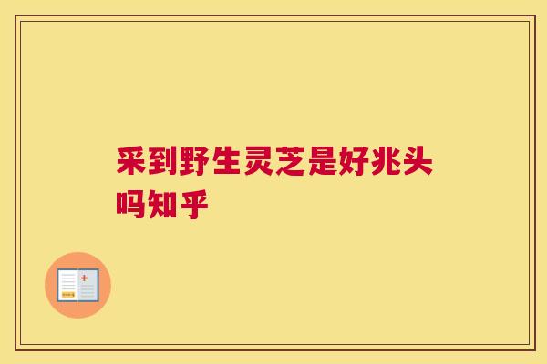 采到野生灵芝是好兆头吗知乎
