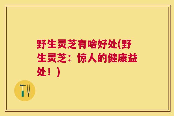 野生灵芝有啥好处(野生灵芝:惊人的健康益处!) 野生灵芝有啥好处(野生灵芝:惊人的健康益处!)