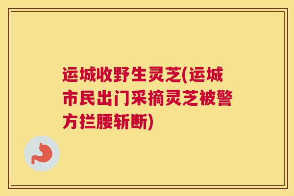 运城收野生灵芝(运城市民出门采摘灵芝被警方拦腰斩断)