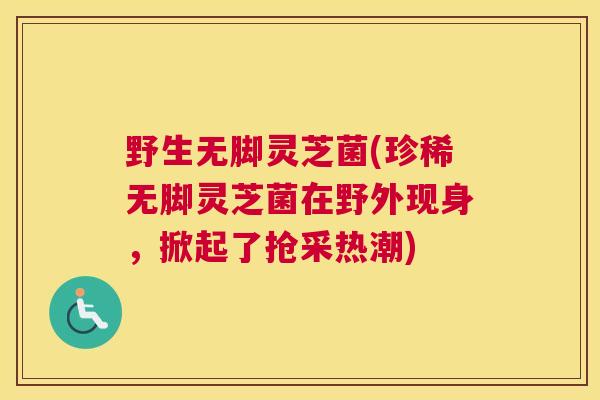 野生无脚灵芝菌(珍稀无脚灵芝菌在野外现身，掀起了抢采热潮)