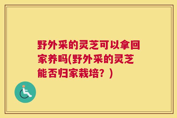 野外采的灵芝可以拿回家养吗(野外采的灵芝能否归家栽培？)