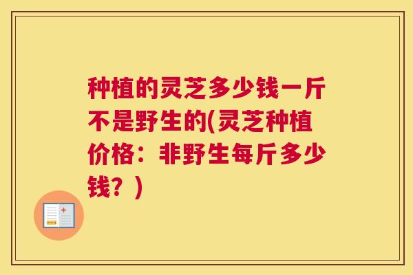 种植的灵芝多少钱一斤不是野生的(灵芝种植价格：非野生每斤多少钱？)