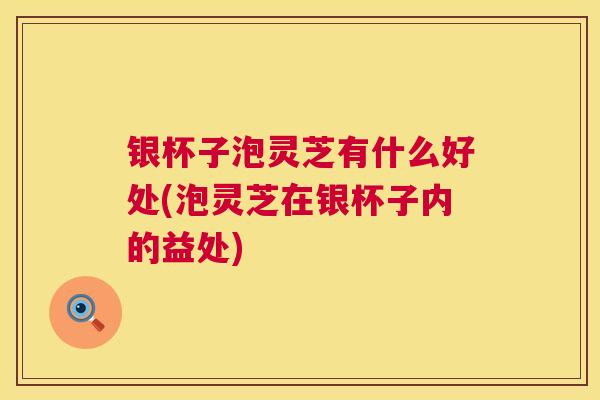 银杯子泡灵芝有什么好处(泡灵芝在银杯子内的益处)