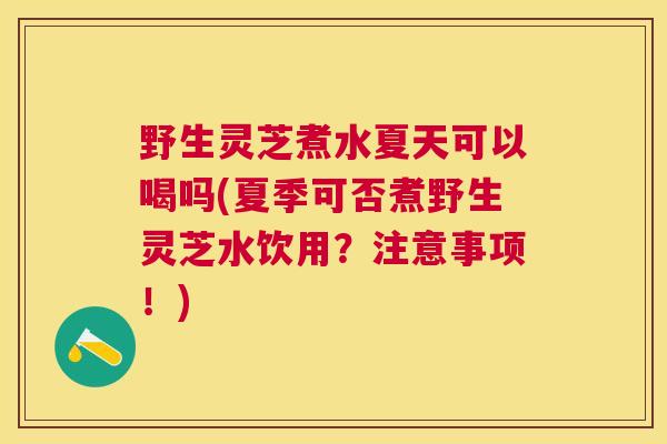 野生灵芝煮水夏天可以喝吗(夏季可否煮野生灵芝水饮用？注意事项！)