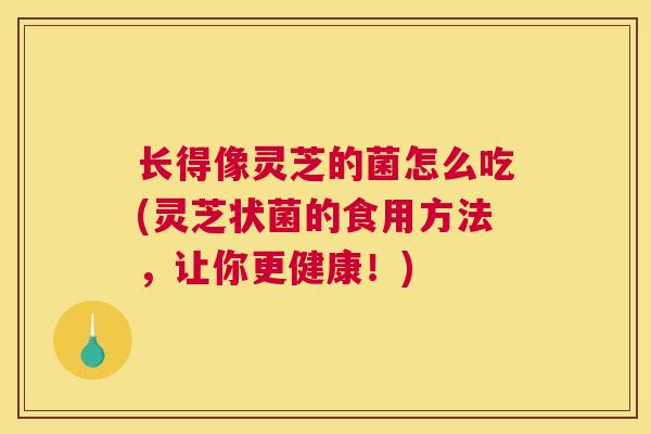 长得像灵芝的菌怎么吃(灵芝状菌的食用方法,让你更健康!) 长得像灵芝的菌怎么吃(灵芝状菌的食用方法,让你更健康!)