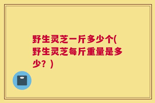 野生灵芝一斤多少个(野生灵芝每斤重量是多少？)