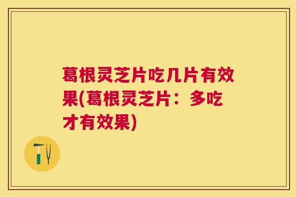 葛根灵芝片吃几片有效果(葛根灵芝片：多吃才有效果)