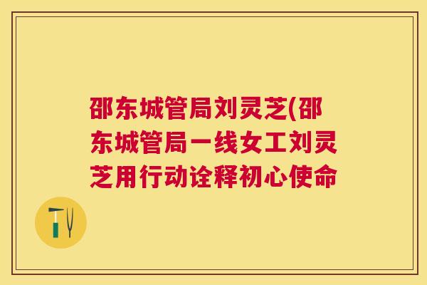 邵东城管局刘灵芝(邵东城管局一线女工刘灵芝用行动诠释初心使命