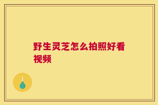野生灵芝怎么拍照好看视频