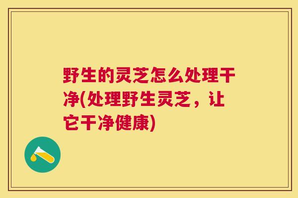 野生的灵芝怎么处理干净(处理野生灵芝，让它干净健康)