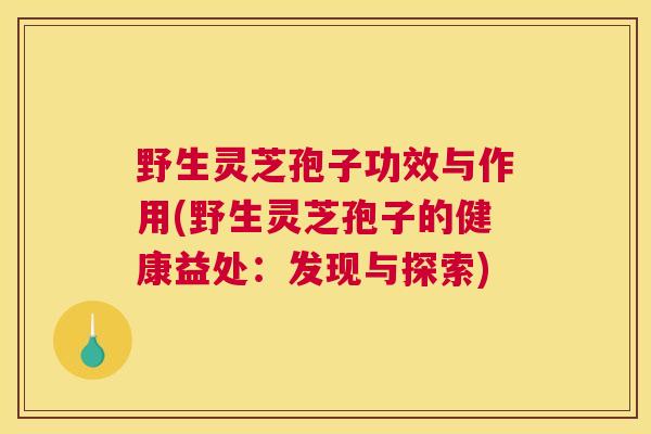野生灵芝孢子功效与作用(野生灵芝孢子的健康益处：发现与探索)