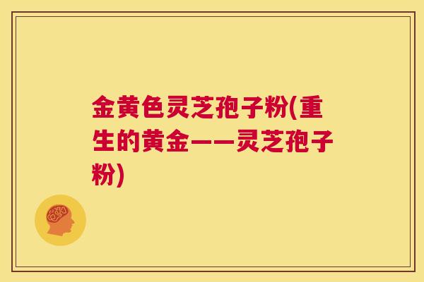 金黄色灵芝孢子粉(重生的黄金——灵芝孢子粉)