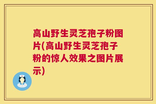 高山野生灵芝孢子粉图片(高山野生灵芝孢子粉的惊人效果之图片展示)