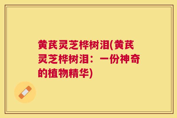 黄芪灵芝桦树泪(黄芪灵芝桦树泪：一份神奇的植物精华)