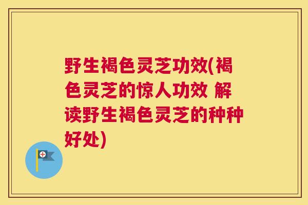 野生褐色灵芝功效(褐色灵芝的惊人功效 解读野生褐色灵芝的种种好处)