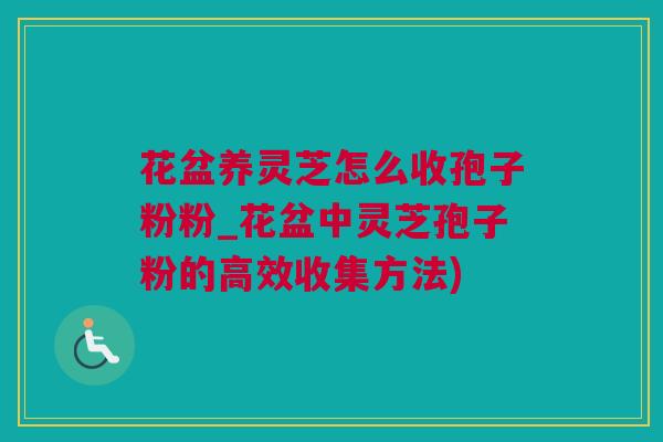 花盆养灵芝怎么收孢子粉粉_花盆中灵芝孢子粉的高效收集方法)
