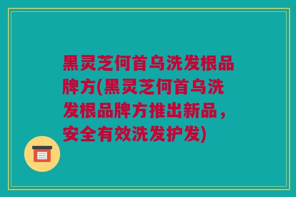 黑灵芝何首乌洗发根品牌方(黑灵芝何首乌洗发根品牌方推出新品，安全有效洗发护发)