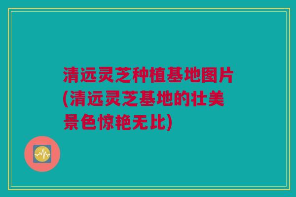 清远灵芝种植基地图片(清远灵芝基地的壮美景色惊艳无比)