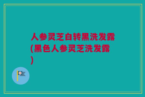 人参灵芝白转黑洗发露(黑色人参灵芝洗发露) 人参灵芝白转黑洗发露(黑色人参灵芝洗发露)