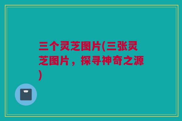 三个灵芝图片(三张灵芝图片，探寻神奇之源)