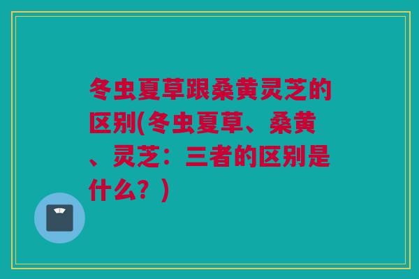 冬虫夏草跟桑黄灵芝的区别(冬虫夏草、桑黄、灵芝：三者的区别是什么？)