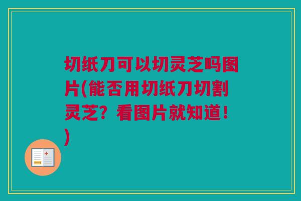 切纸刀可以切灵芝吗图片(能否用切纸刀切割灵芝？看图片就知道！)
