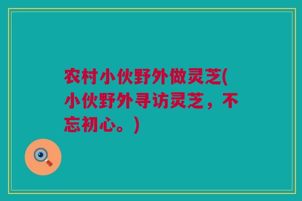 农村小伙野外做灵芝(小伙野外寻访灵芝,不忘初心。)