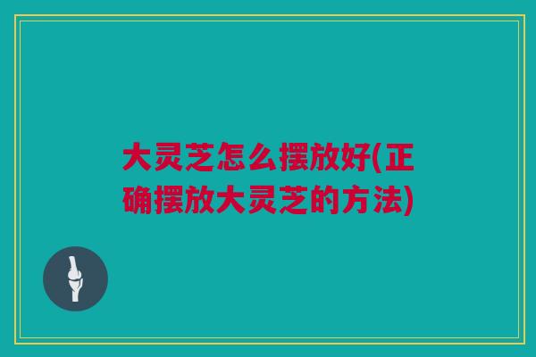 大灵芝怎么摆放好(正确摆放大灵芝的方法)
