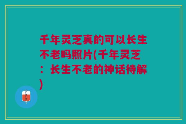 千年灵芝真的可以长生不老吗照片(千年灵芝:长生不老的神话待解) 千年灵芝真的可以长生不老吗照片(千年灵芝:长生不老的神话待解)