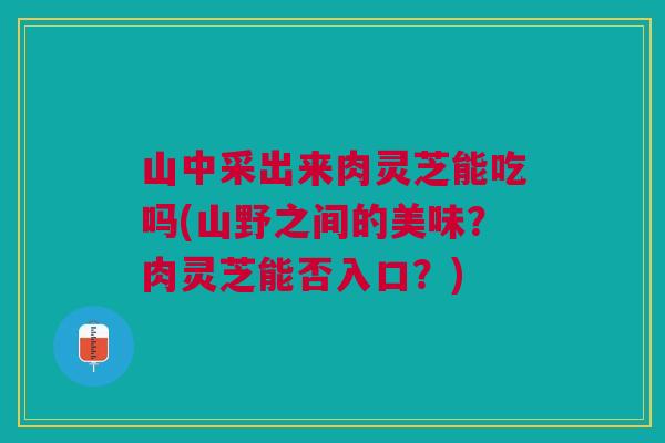 山中采出来肉灵芝能吃吗(山野之间的美味？肉灵芝能否入口？)