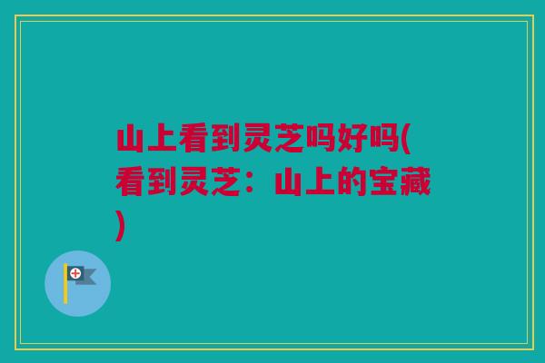 山上看到灵芝吗好吗(看到灵芝：山上的宝藏)