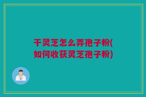 干灵芝怎么弄孢子粉(如何收获灵芝孢子粉) 干灵芝怎么弄孢子粉(如何收获灵芝孢子粉)