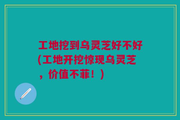 工地挖到乌灵芝好不好(工地开挖惊现乌灵芝，价值不菲！)