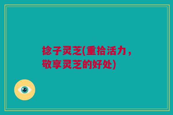 捻子灵芝(重拾活力，敬享灵芝的好处)
