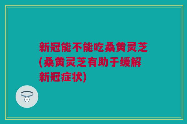 新冠能不能吃桑黄灵芝(桑黄灵芝有助于缓解新冠症状)
