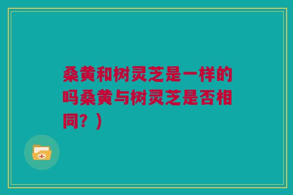 桑黄和树灵芝是一样的吗桑黄与树灵芝是否相同？)