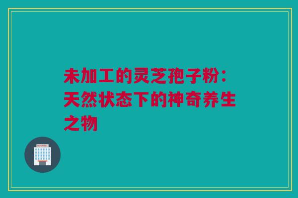 未加工的灵芝孢子粉：天然状态下的神奇养生之物