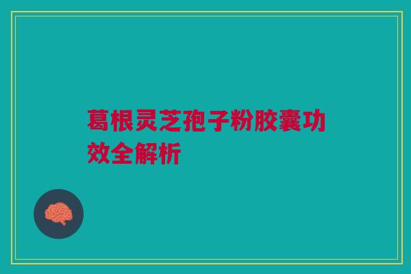 葛根灵芝孢子粉胶囊功效全解析
