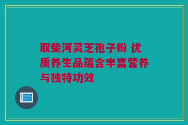 取柴河灵芝孢子粉 优质养生品蕴含丰富营养与独特功效