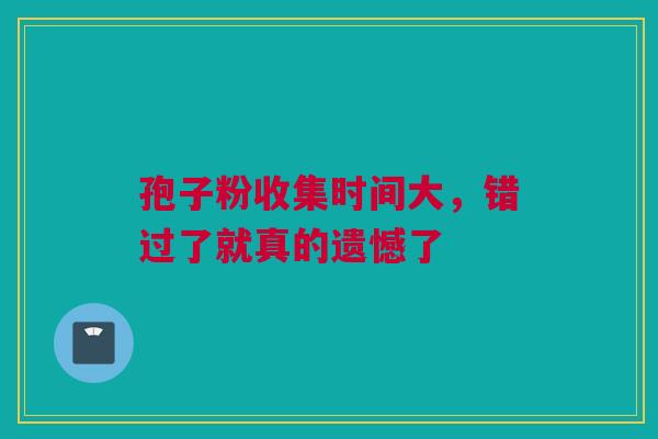 孢子粉收集时间大，错过了就真的遗憾了